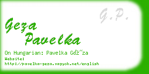 geza pavelka business card